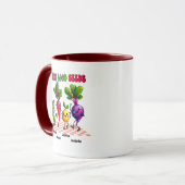 Bright PLANT GOOD SEEDS Custom 4 Kinder Naam Mum's Mok (Voorkant links)