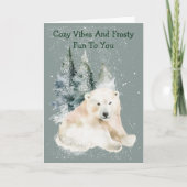 Bright Polar Play Winter Greeting Card Kaart (Voorkant)