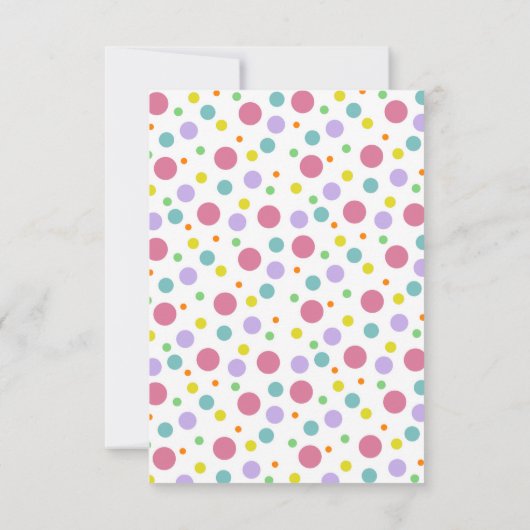 Bright Polka Dot Invitation Kaart (Achterkant)