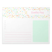 Bright Polka Dot Student Aangepaste naam Notitieblok (Voorkant)