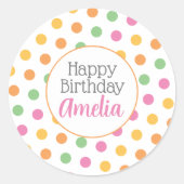 Bright Polka Dots Ronde Sticker (Voorkant)