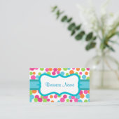 Bright Polka Dots Visitekaartje (Staand voorkant)