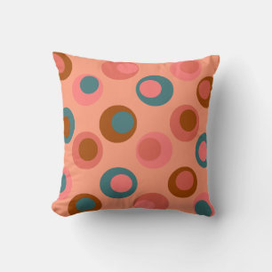 Bright Polka Double Stippen Coral Peach Blauwgroen Kussen