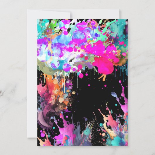 Bright Pool Party verjaardag, uitnodiging (Achterkant)