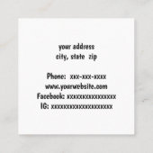 Bright pop art vierkante visitekaartje (Achterkant)