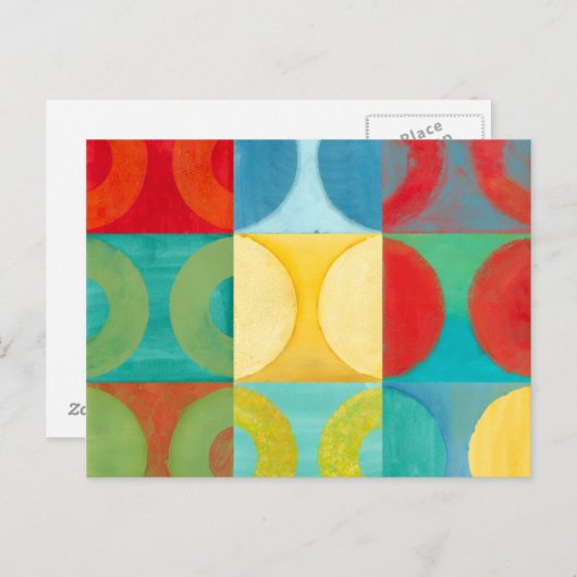 Bright Pop Art with Circles and Squares Briefkaart (Voorkant / Achterkant)