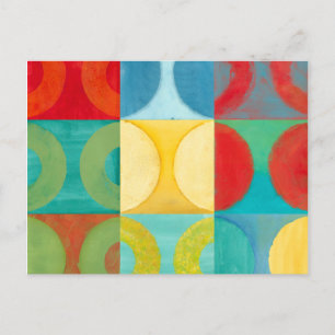 Bright Pop Art with Circles and Squares Briefkaart
