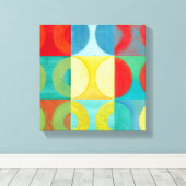 Bright Pop Art with Circles and Squares Canvas Afdruk (Insitu (Houten vloer))