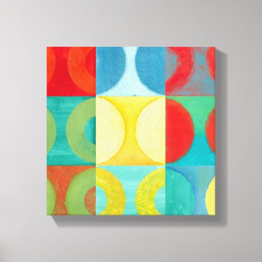 Bright Pop Art with Circles and Squares Canvas Afdruk (Voorkant)
