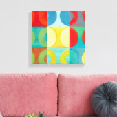 Bright Pop Art with Circles and Squares Canvas Afdruk (Insitu (Woonkamer))