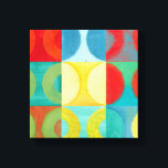 Bright Pop Art with Circles and Squares Canvas Afdruk<br><div class="desc">Fluorescent is not just for lights anymore as proven by this wonderfully bright pop art piece. This print is a mash of square grids with colored circles inside. If you love abstract art you'l love this print!</div>