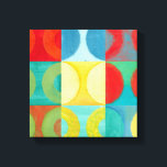 Bright Pop Art with Circles and Squares Canvas Afdruk<br><div class="desc">Fluorescent is not just for lights anymore as proven by this wonderfully bright pop art piece. This print is a mash of square grids with colored circles inside. If you love abstract art you'l love this print!</div>