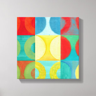 Bright Pop Art with Circles and Squares Canvas Afdruk