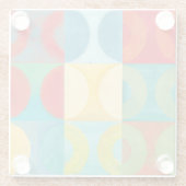 Bright Pop Art with Circles and Squares Glazen Onderzetter (Achterkant)