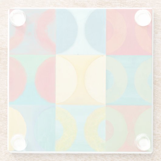 Bright Pop Art with Circles and Squares Glazen Onderzetter (Achterkant)