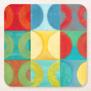 Bright Pop Art with Circles and Squares Kartonnen Onderzetters