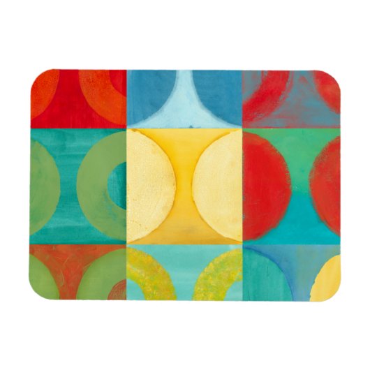 Bright Pop Art with Circles and Squares Magneet (Horizontaal)