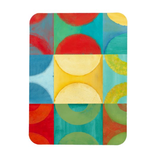 Bright Pop Art with Circles and Squares Magneet (Verticaal)