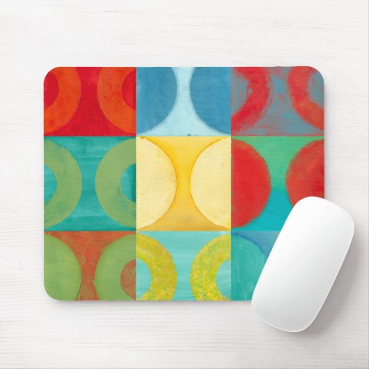 Bright Pop Art with Circles and Squares Muismat (Met muis)