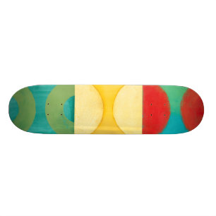 Bright Pop Art with Circles and Squares Persoonlijk Skateboard