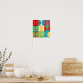 Bright Pop Art with Circles and Squares Poster (Keuken)