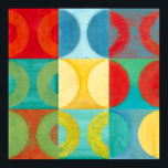 Bright Pop Art with Circles and Squares Poster<br><div class="desc">Fluorescent is not just for lights anymore as proven by this wonderfully bright pop art piece. This print is a mash of square grids with colored circles inside. If you love abstract art you'l love this print!</div>
