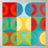 Bright Pop Art with Circles and Squares Poster (Voorkant)