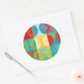 Bright Pop Art with Circles and Squares Ronde Sticker (Envelop)
