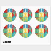Bright Pop Art with Circles and Squares Ronde Sticker (Vel)