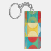 Bright Pop Art with Circles and Squares Sleutelhanger (Voorkant Links)
