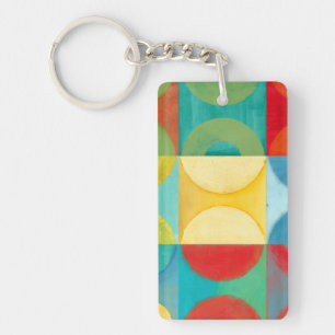 Bright Pop Art with Circles and Squares Sleutelhanger