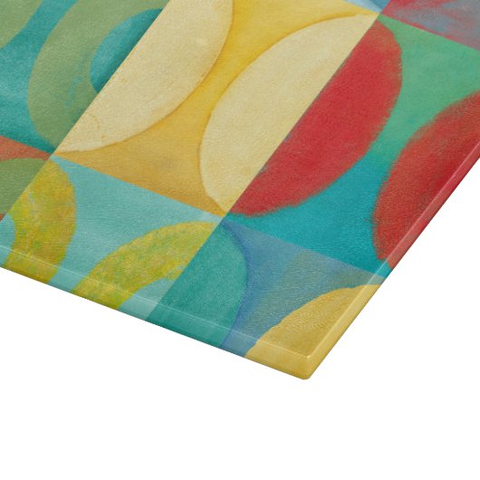 Bright Pop Art with Circles and Squares Snijplank (Hoek)