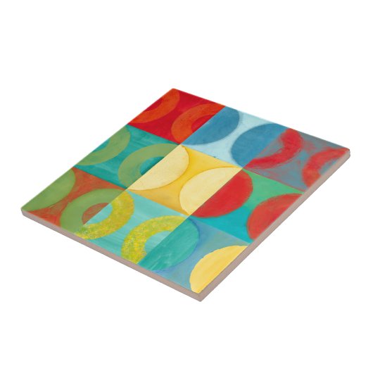 Bright Pop Art with Circles and Squares Tegeltje (Zijkant)
