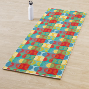 Bright Pop Art with Circles and Squares Yogamat