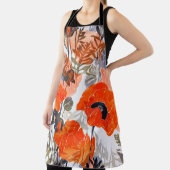 Bright Poppies Imprints: naadloze kunst Schort (Insitu)