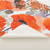 Bright Poppies Imprints: naadloze kunst Sherpa Deken (3/4)