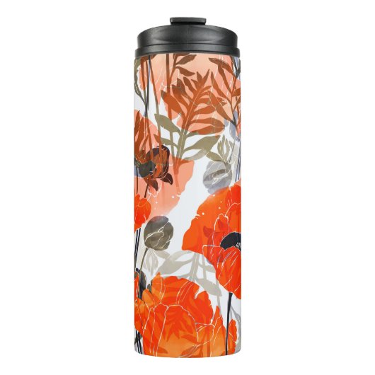 Bright Poppies Imprints: naadloze kunst Thermosbeker (Voorkant)
