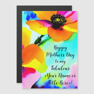 Bright Poppies Jouw naam Moederdag Magnet Kaart