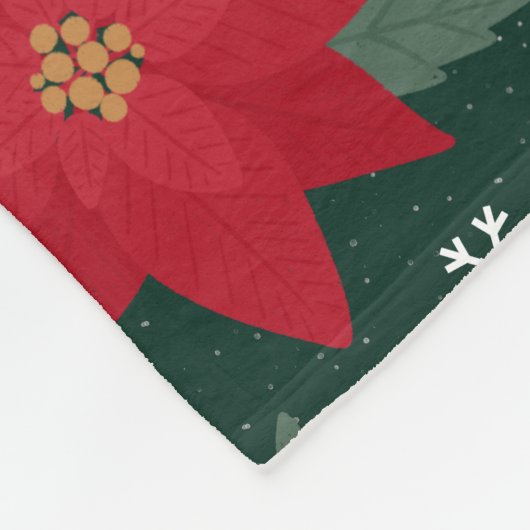 Bright Preppy Christmas Poinsettias Throw Blanket Fleece Deken (Hoek)