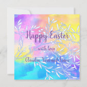 Bright Pretty Watercolor Picture Frame Easter Card Feestdagenkaart (Achterkant)