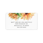 Bright Primerose Geel Zonnebloem Adres Etiket (Voorkant)