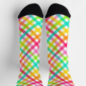 Bright Pset Gingham Pattern Socks Sokken (Top)
