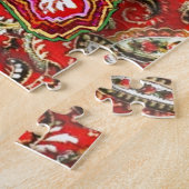 Bright Psychedelic Red Cats beroemd gemaakt door L Legpuzzel (Zijkant)