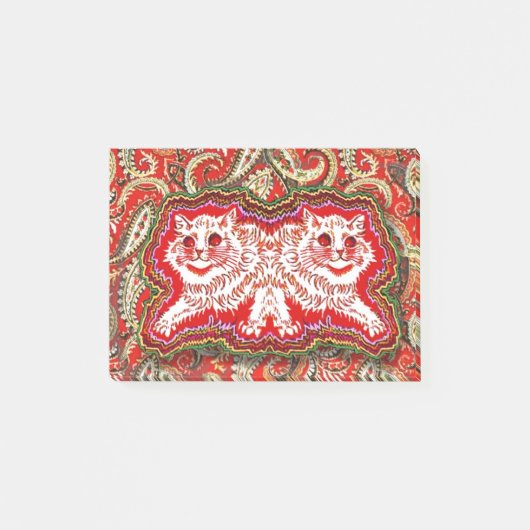 Bright Psychedelic Red Cats beroemd gemaakt door L Post-it® Notes (Voorkant)