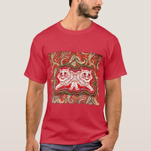 Bright Psychedelic Red Cats beroemd gemaakt door L T-shirt (Voorkant)