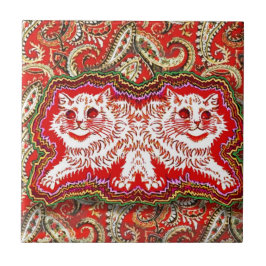 Bright Psychedelic Red Cats beroemd gemaakt door L Tegeltje