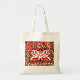 Bright Psychedelic Red Cats beroemd gemaakt door L Tote Bag