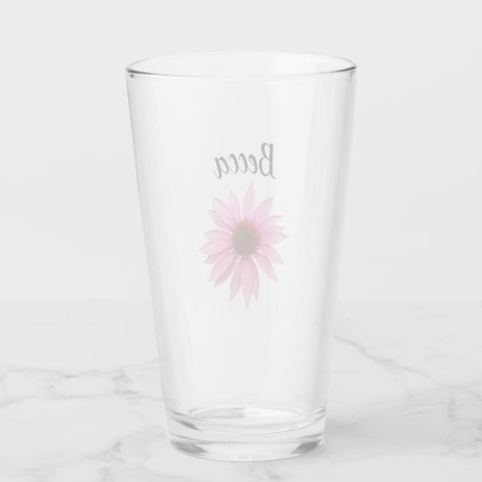 Bright Purple Coneflower Personalized Glass Glas (Achterkant)