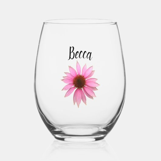 Bright Purple Coneflower Personalized Mug Wijnglas Zonder Voet (Voorkant)