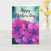 Bright Purple Flowers Moederdag Kaart (Gele Bloem)